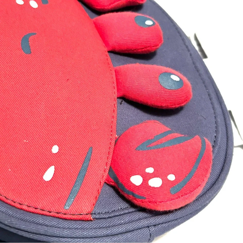 Tommy Bahama Kids Crab Design Mini Backpack Top Zip Red and Blue 8” x 7”
